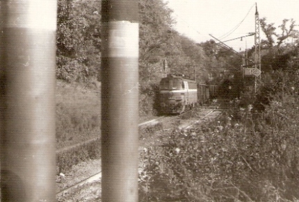  Bratislava - výjazd od tunela na Lamač. Nákl. vlak s S 499.0 idúci do Lamača. Foto: Z. Piešová, 1986. 130 x 90 