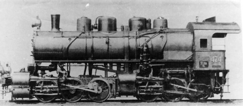  Parný rušeň VIb - 474 KsOd bez tendra (neskôr 623.005 ČSD). Pohľad zľava. Foto: Anon., cca 1910. Repro: K. Vaculovič. 168 x 75 